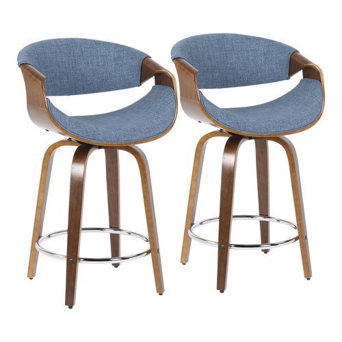 Curvini 24'' Fixed Height Counter Stool - Set Of 2